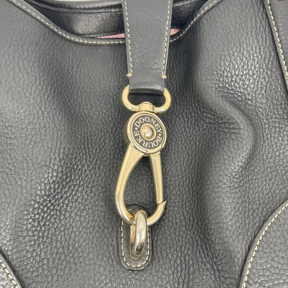Dooney & Bourke Black Leather Hobo Bag | Gold Hardware - Picture 3 of 10